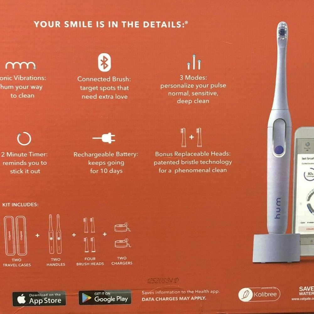 HUM BY COLGATE ELECTRIC TOOTHBRUSH WITH TRAVEL CASE (2 pk.) Brand New - Picture 2 of 2